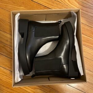 Black Leather Chelsea Boots